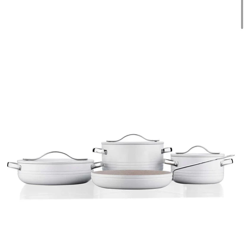 Korkmaz Linea Plus 7 pcs Cookware Set-Vanilla