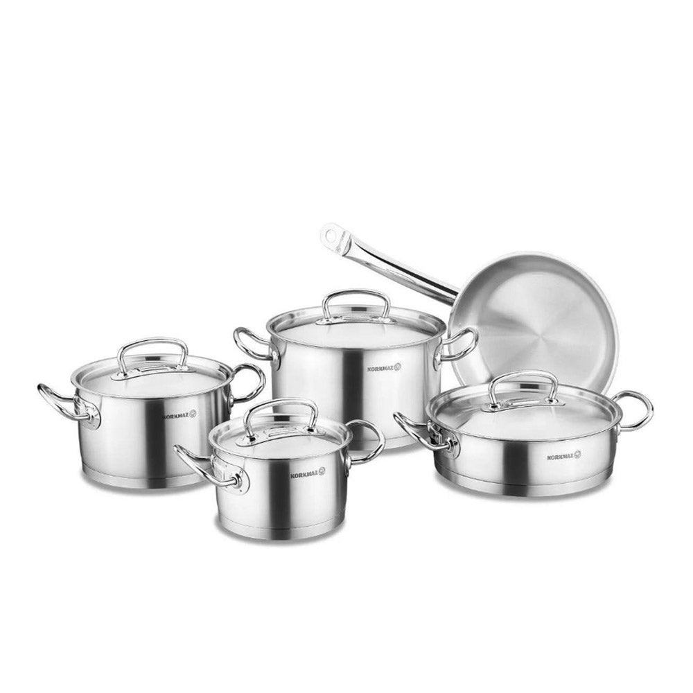 Korkmaz Proline 9 pcs. Cookware Set - Satin
